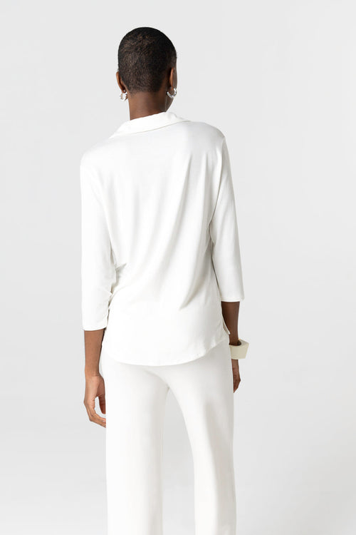 Chemise Crème Manches Trois quarts en Viscose / Élasthanne - MAJESTIC FILATURES