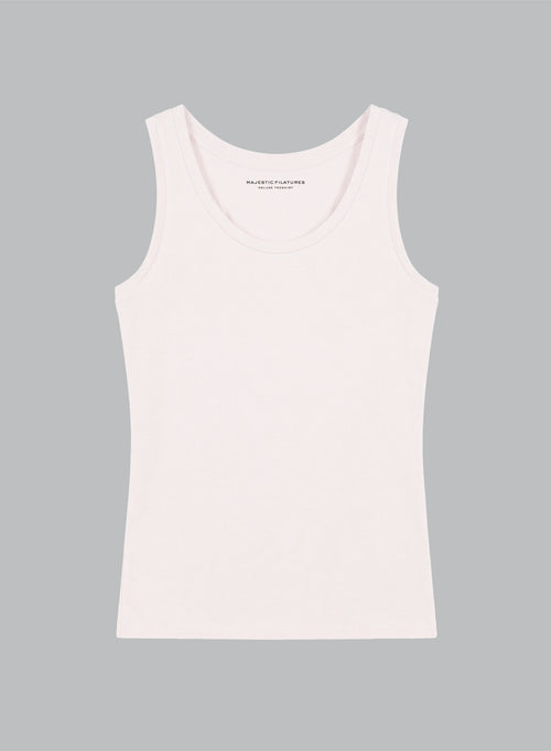Ärmelloses Tanktop mit U-Ausschnitt aus Viskose/Elasthan in Rosa - MAJESTIC FILATURES