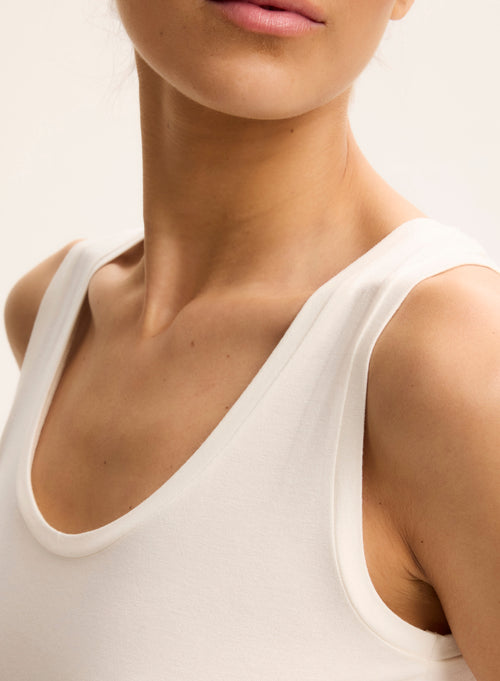 White U-Neck Tank Top - MAJESTIC FILATURES