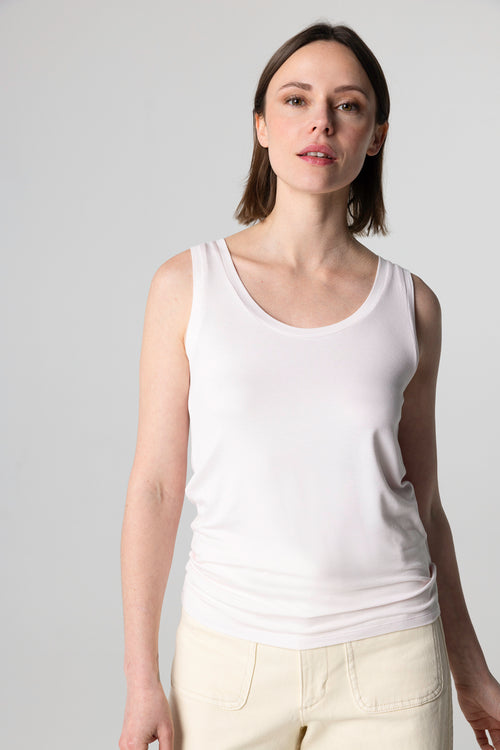 Débardeur Eau De Rose Col U Sans Manches en Viscose / Elasthanne - MAJESTIC FILATURES