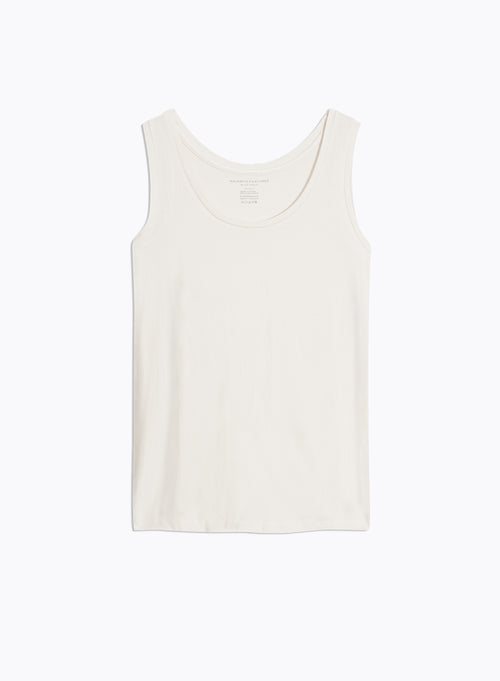 White U-Neck Tank Top - MAJESTIC FILATURES