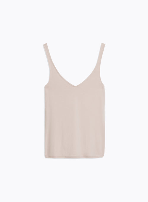 Abby U-neck Tank Top with bourdon stitch in forest and in Viscose / elastane.  Available on our e-shop. Secured payment. Customized customer service. - MAJESTIC FILATURES