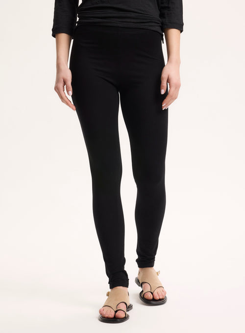 Black Legging in Viscose and Elastane - MAJESTIC FILATURES