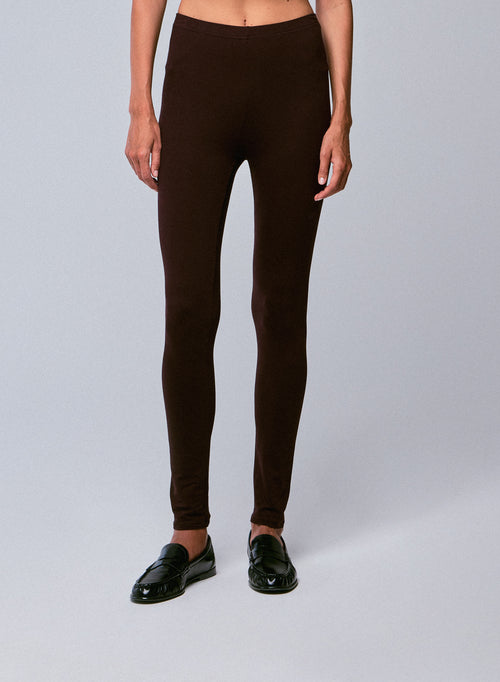 Aubergine Viskose / Elasthan Hose - MAJESTIC FILATURES