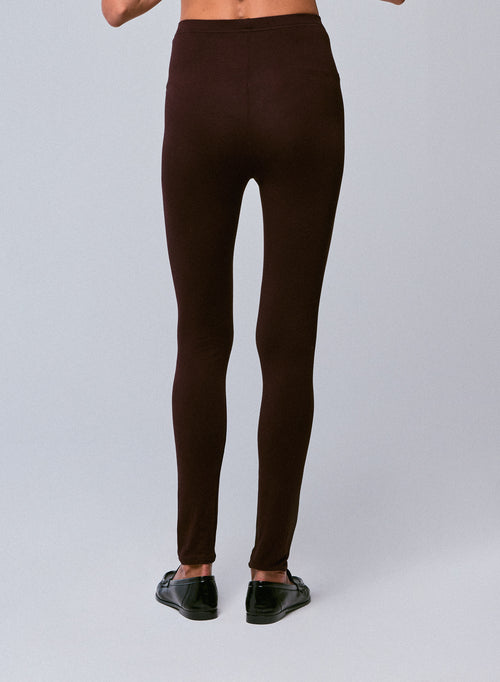 Aubergine Viskose / Elasthan Hose - MAJESTIC FILATURES