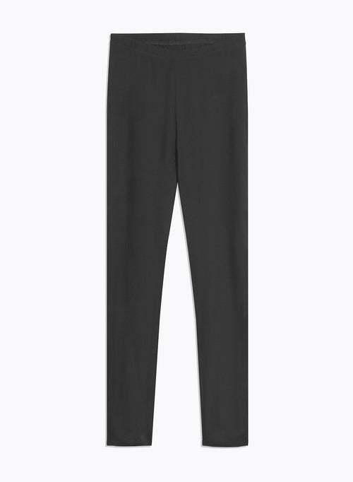 Pantalon Noir en Viscose et Élasthanne - MAJESTIC FILATURES