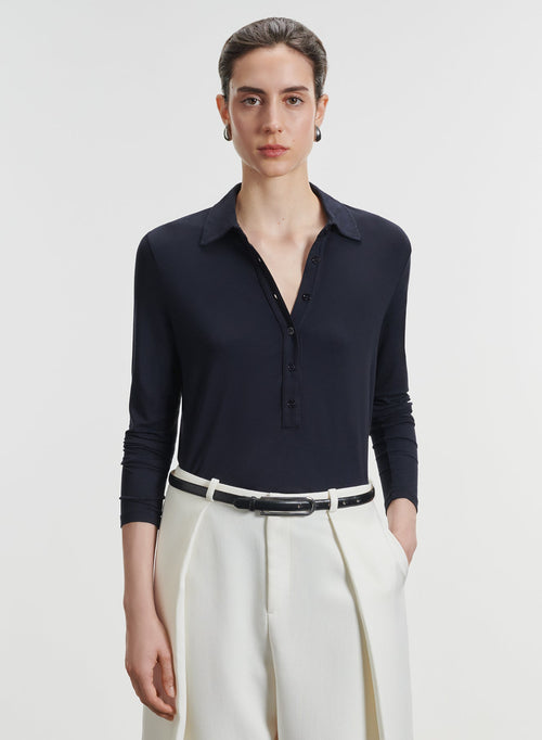 Polo en viscose et élasthanne - MAJESTIC FILATURES