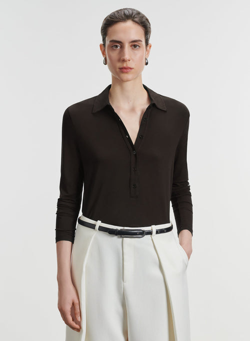 Polo en viscose et élasthanne - MAJESTIC FILATURES