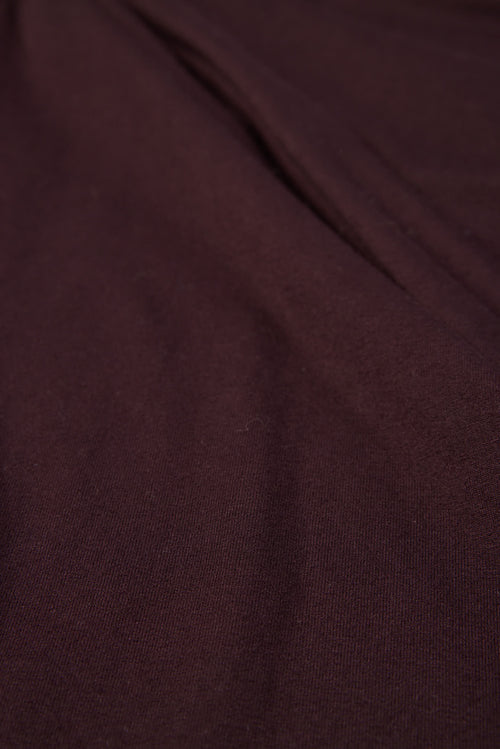 Vestido de manga larga con cuello barco berenjena en viscosa y elastano - MAJESTIC FILATURES