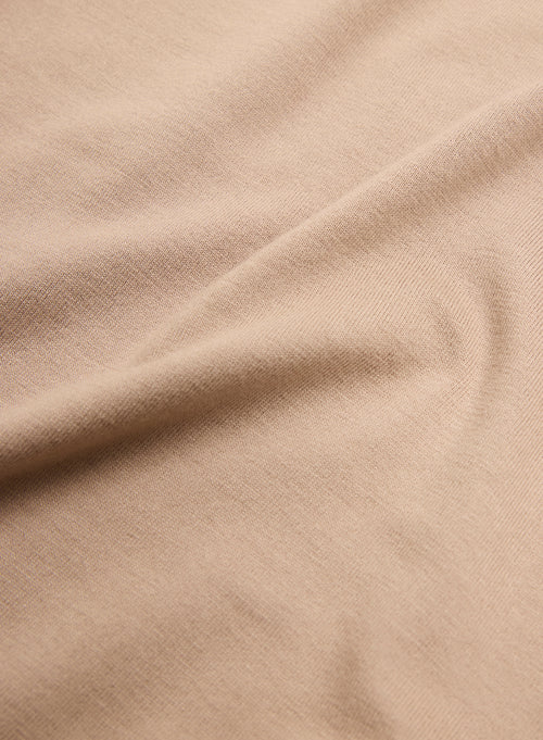 Beige Ally Round Neck T-shirt in Viscose and Elastane - MAJESTIC FILATURES