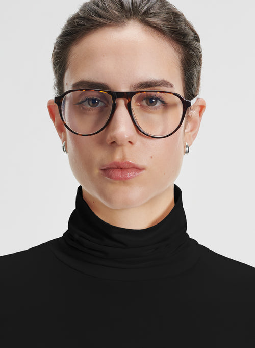 Black Turtleneck Long Sleeves T shirt in Viscose Elastane   - MAJESTIC FILATURES
