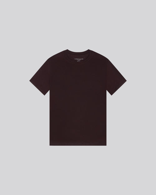 T-shirt Aubergine Col Rond Manches Courtes en Viscose / Elasthanne - MAJESTIC FILATURES