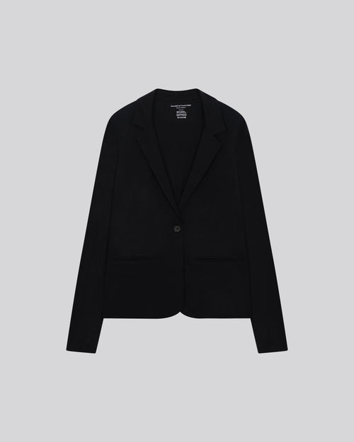 Veste Noire Col Manches Longues en Viscose / Élasthanne - MAJESTIC FILATURES