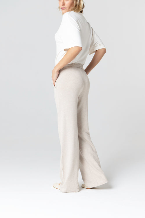 Pantalon Beige en Viscose / Elasthanne - MAJESTIC FILATURES
