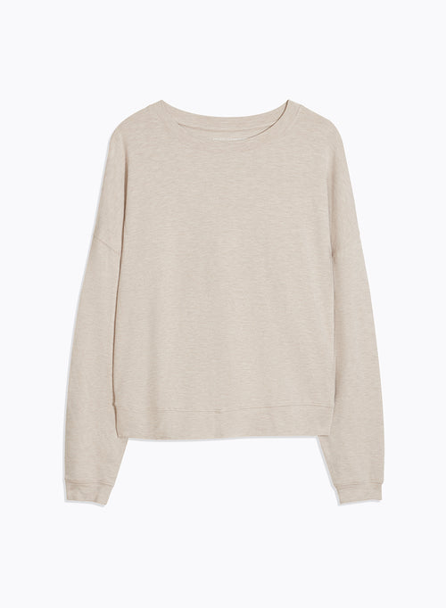 Sweatshirt Beige Rundhalsausschnitt Langarm - MAJESTIC FILATURES