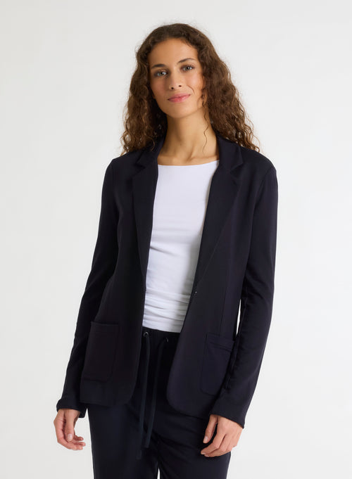 Veste Marine Diane 1 bouton en Viscose / Élasthanne - MAJESTIC FILATURES