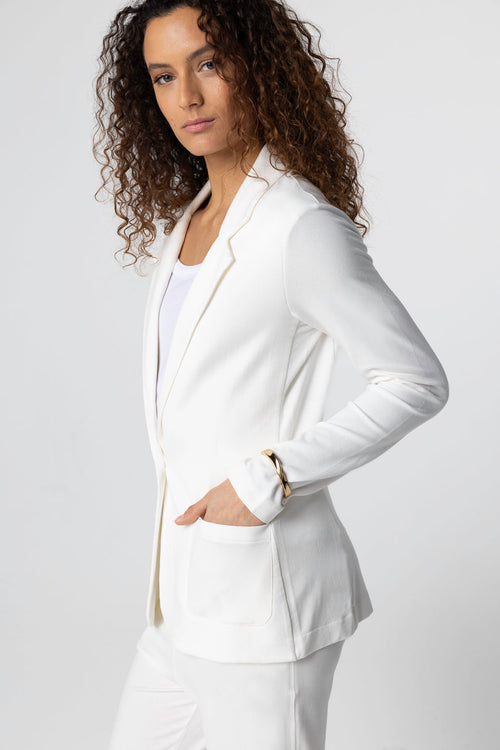 Veste Cream Manches Longues en Viscose / Elasthanne - MAJESTIC FILATURES