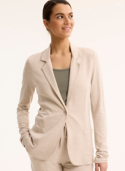 Veste Beige Manches Longues en Viscose / Elasthanne - MAJESTIC FILATURES