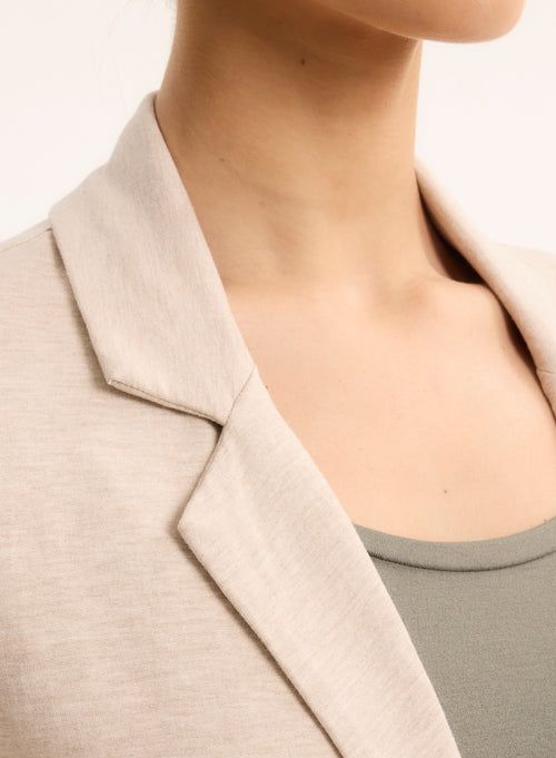 Veste Beige Manches Longues en Viscose / Elasthanne - MAJESTIC FILATURES