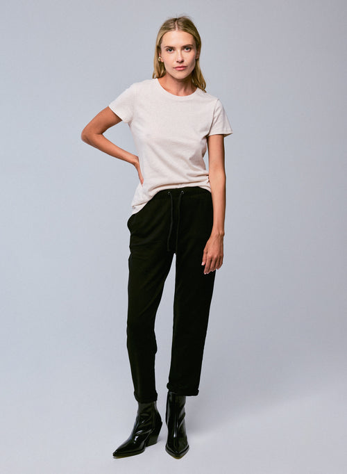 Pantalon Noir avec Poches en Viscose et Élasthanne - MAJESTIC FILATURES