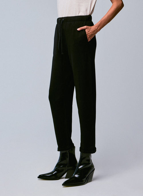 Pantalón negro con bolsillos de viscosa y elastano - MAJESTIC FILATURES