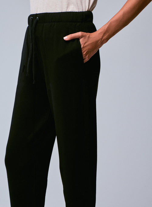 Pantalón negro con bolsillos de viscosa y elastano - MAJESTIC FILATURES