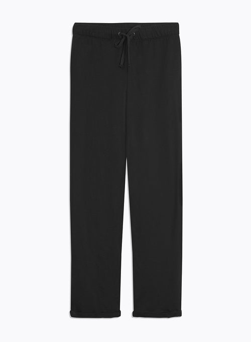 Black Pants with Pockets in Viscose and Elastane - MAJESTIC FILATURES