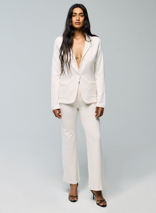 Pantalon Blanc en Viscose / Elasthanne - MAJESTIC FILATURES