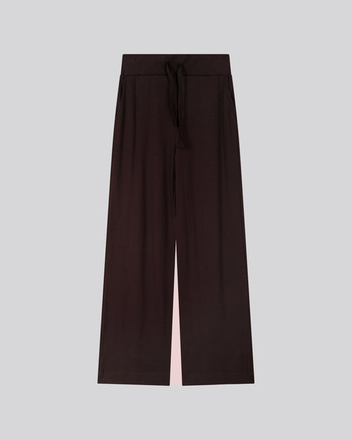 Pantalón Marrón en Viscosa / Elastano - MAJESTIC FILATURES