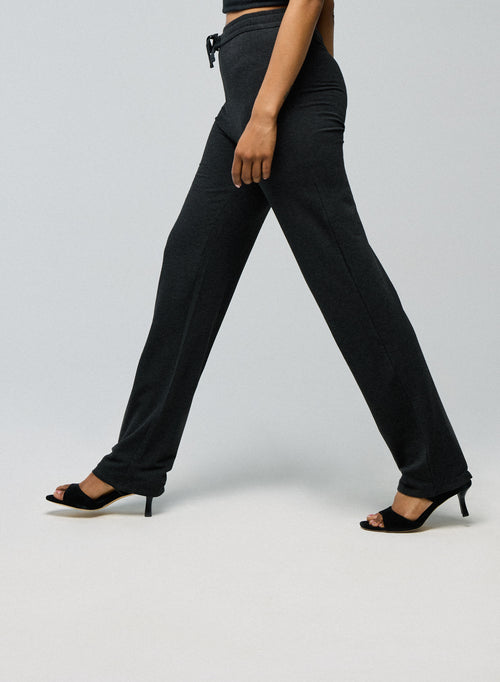Grey viscose/elastane trousers - MAJESTIC FILATURES
