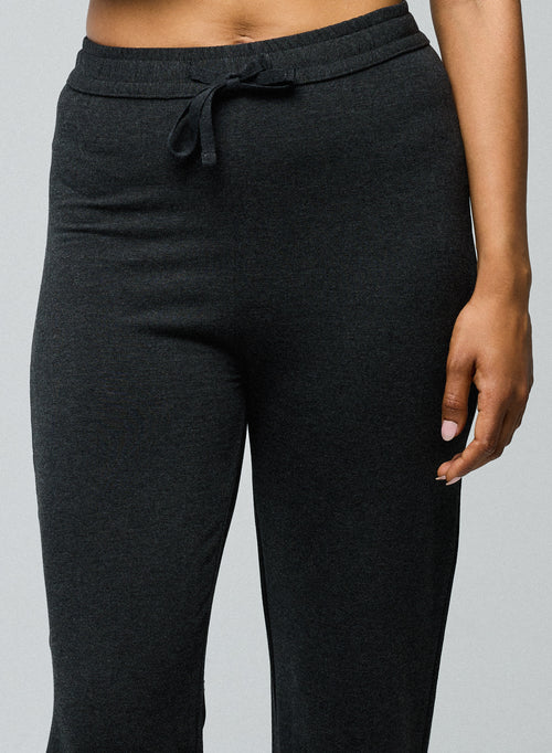 Grey viscose/elastane trousers - MAJESTIC FILATURES