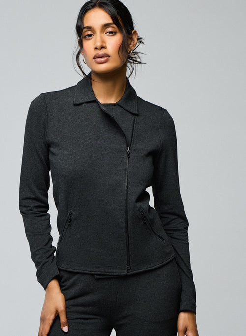 Veste Gris Veste Manches Longues en Viscose / Elasthanne - MAJESTIC FILATURES