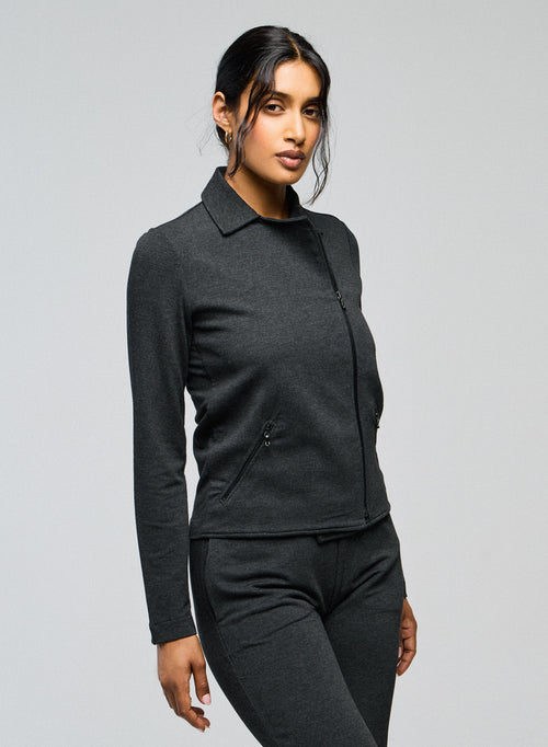 Veste Gris Veste Manches Longues en Viscose / Elasthanne - MAJESTIC FILATURES