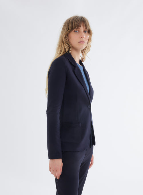 Diane 1-button jacket in Viscose / Elastane - MAJESTIC FILATURES