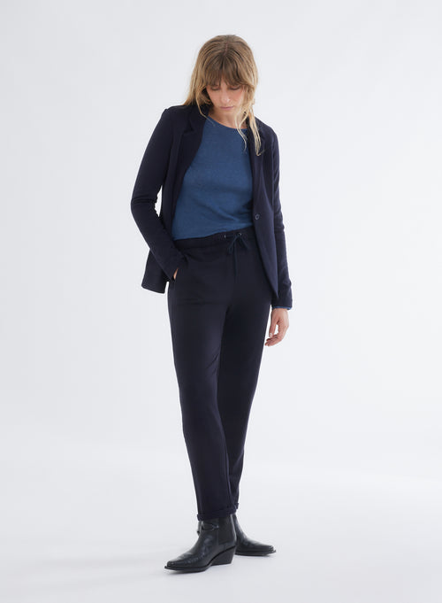 Diane 1-button jacket in Viscose / Elastane - MAJESTIC FILATURES