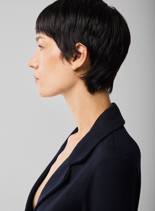 Veste Marine Manches Longues en Viscose / Elasthanne - MAJESTIC FILATURES