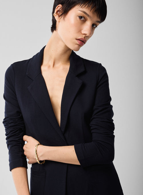 Veste Marine Manches Longues en Viscose / Elasthanne - MAJESTIC FILATURES