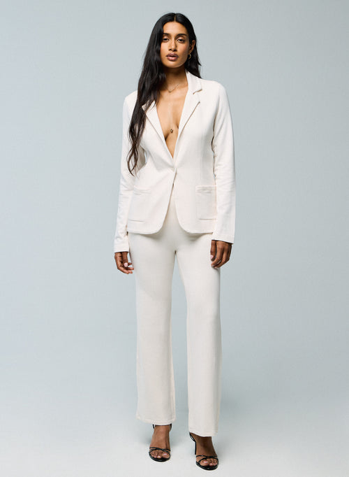 Chaqueta blanca de manga larga de viscosa / elastano - MAJESTIC FILATURES