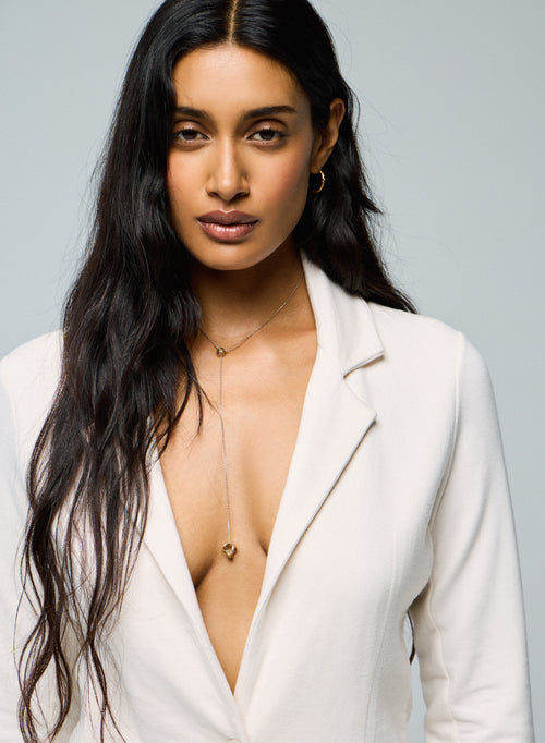 Chaqueta blanca de manga larga de viscosa / elastano - MAJESTIC FILATURES