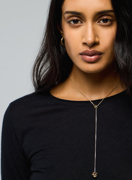 "Camiseta cuello redondo de manga larga de Algodón / Cachemira" - MAJESTIC FILATURES