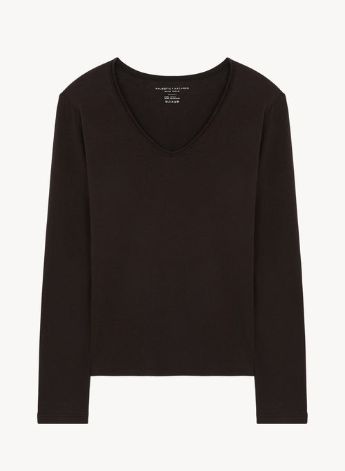 T-shirt en coton organique et cachemire - MAJESTIC FILATURES