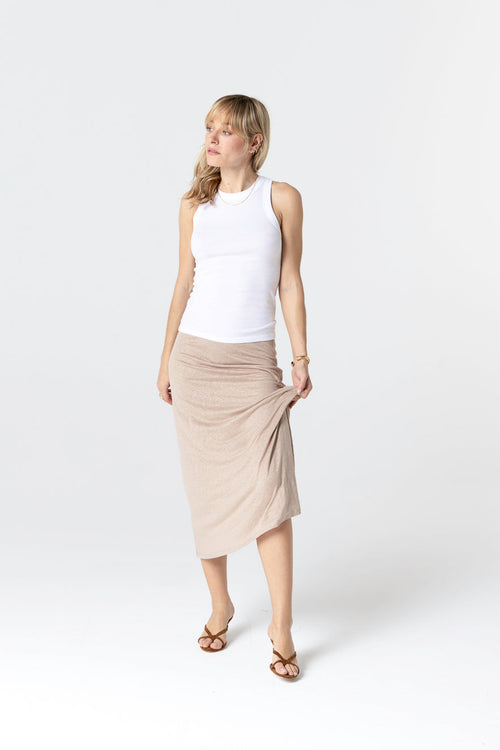 Débardeur Blanc Col Rond Sans Manches en Coton Organique - MAJESTIC FILATURES