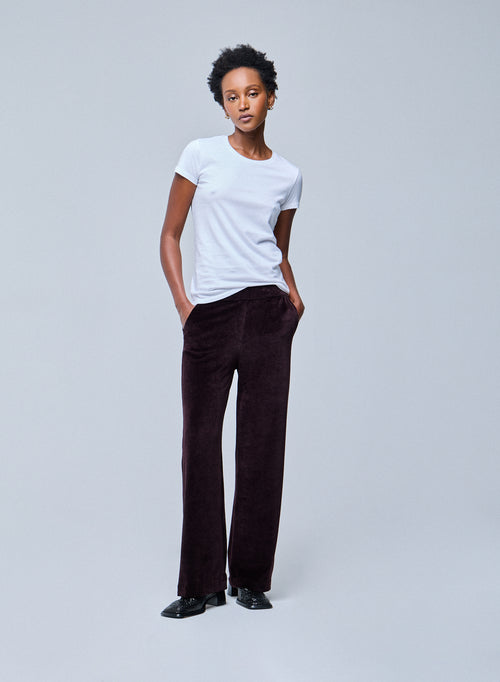 Jamie White Short Sleeve Crew Neck Deluxe Cotton T-Shirt - MAJESTIC FILATURES