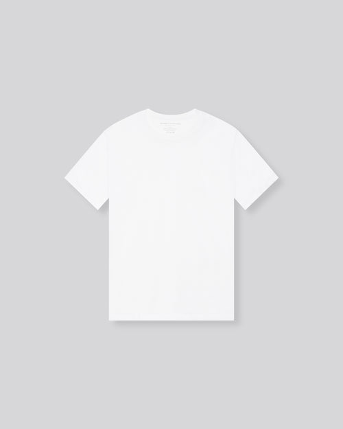 T-shirt Blanc Col Rond Manches Courtes en Deluxe Coton - MAJESTIC FILATURES