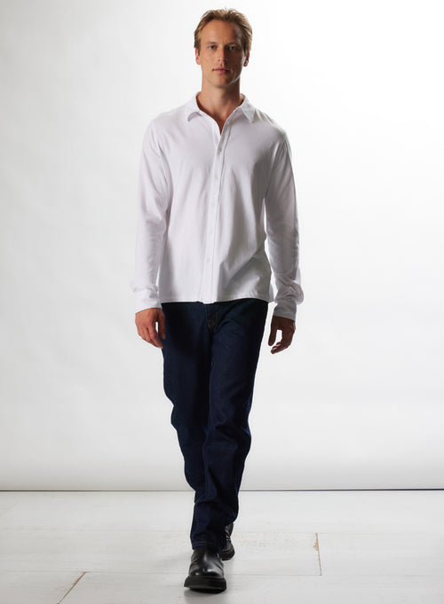 "Deluxe Cotton Long Sleeve Shirt" - MAJESTIC FILATURES