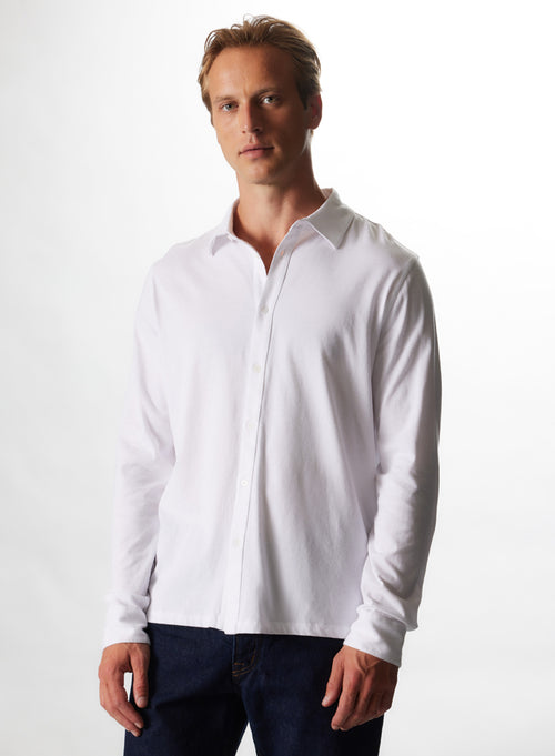 "Deluxe Cotton Long Sleeve Shirt" - MAJESTIC FILATURES