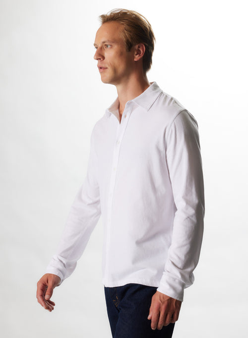 "Deluxe Cotton Long Sleeve Shirt" - MAJESTIC FILATURES