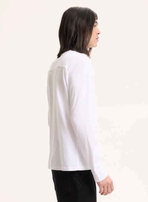 White Long Sleeve Deluxe Cotton Shirt - MAJESTIC FILATURES