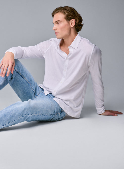 Chemise Blanche Manches Longues en Deluxe Coton - MAJESTIC FILATURES