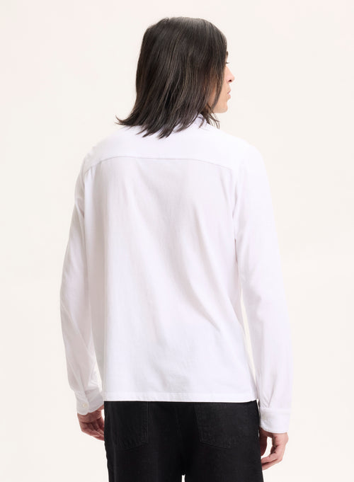 White Long Sleeve Deluxe Cotton Shirt - MAJESTIC FILATURES